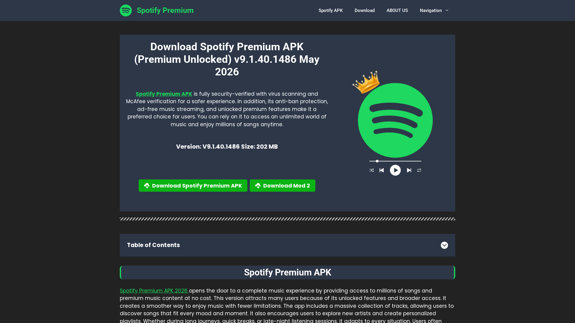 Screenshot of spotifymode.app