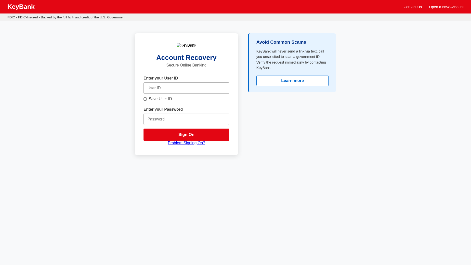Screenshot of www.keyfraudrecovery.com