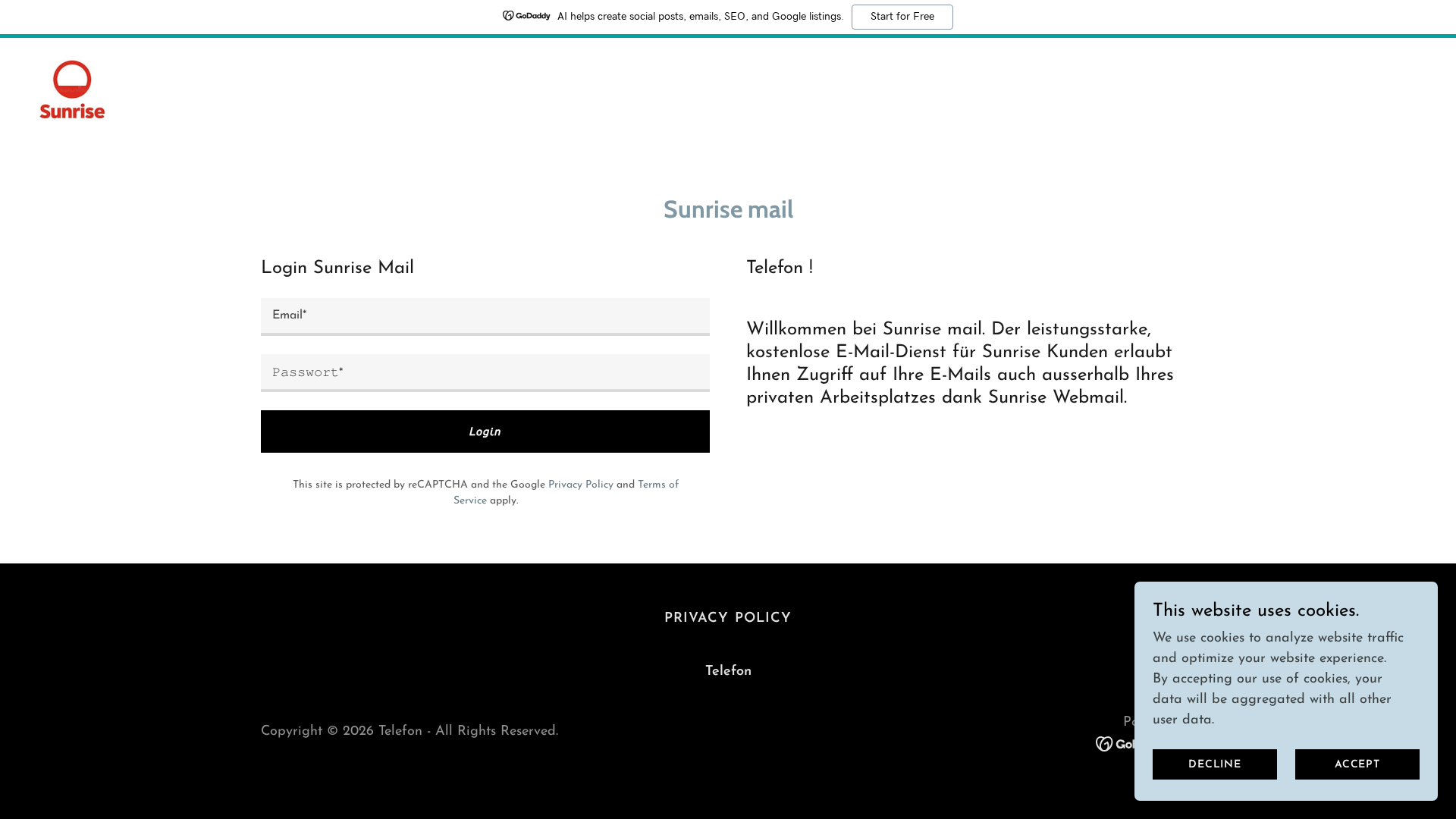Screenshot of telefon8.godaddysites.com