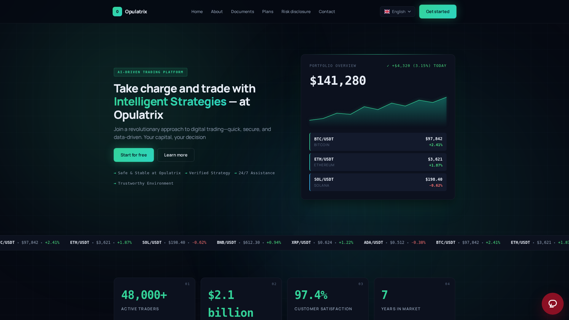 Screenshot of opulatrixtrade.com