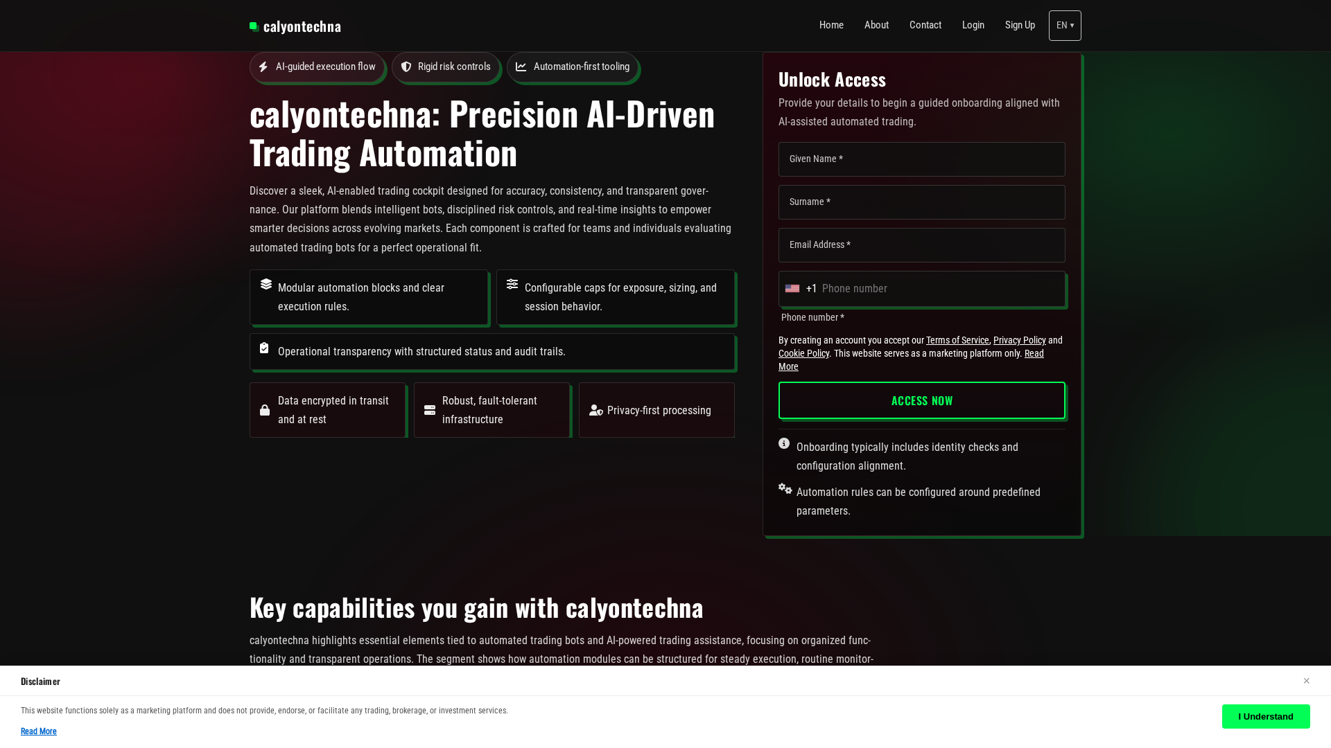 Screenshot of calyontechnasolution.com