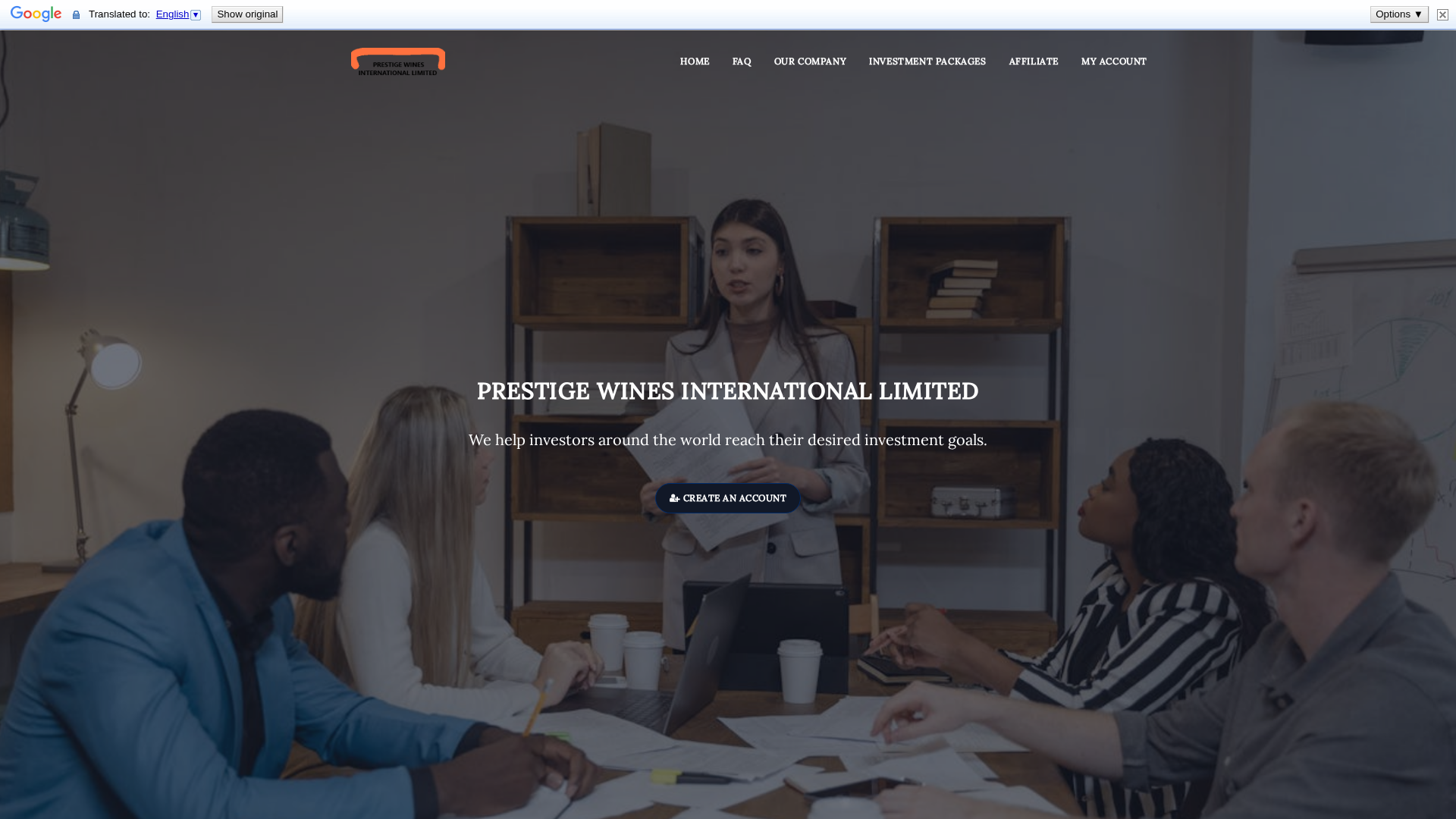 Screenshot of prestigewinesinternationallimited.com