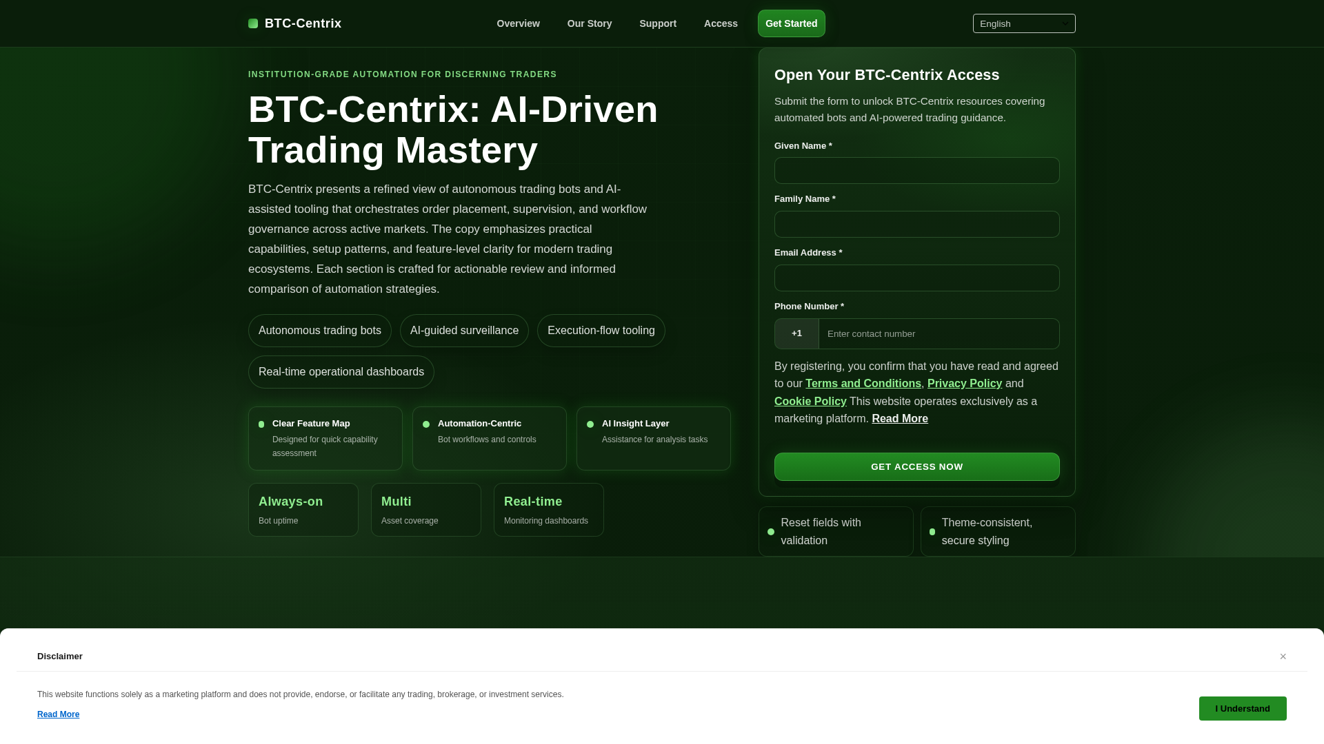 Screenshot of btccentrix.digital