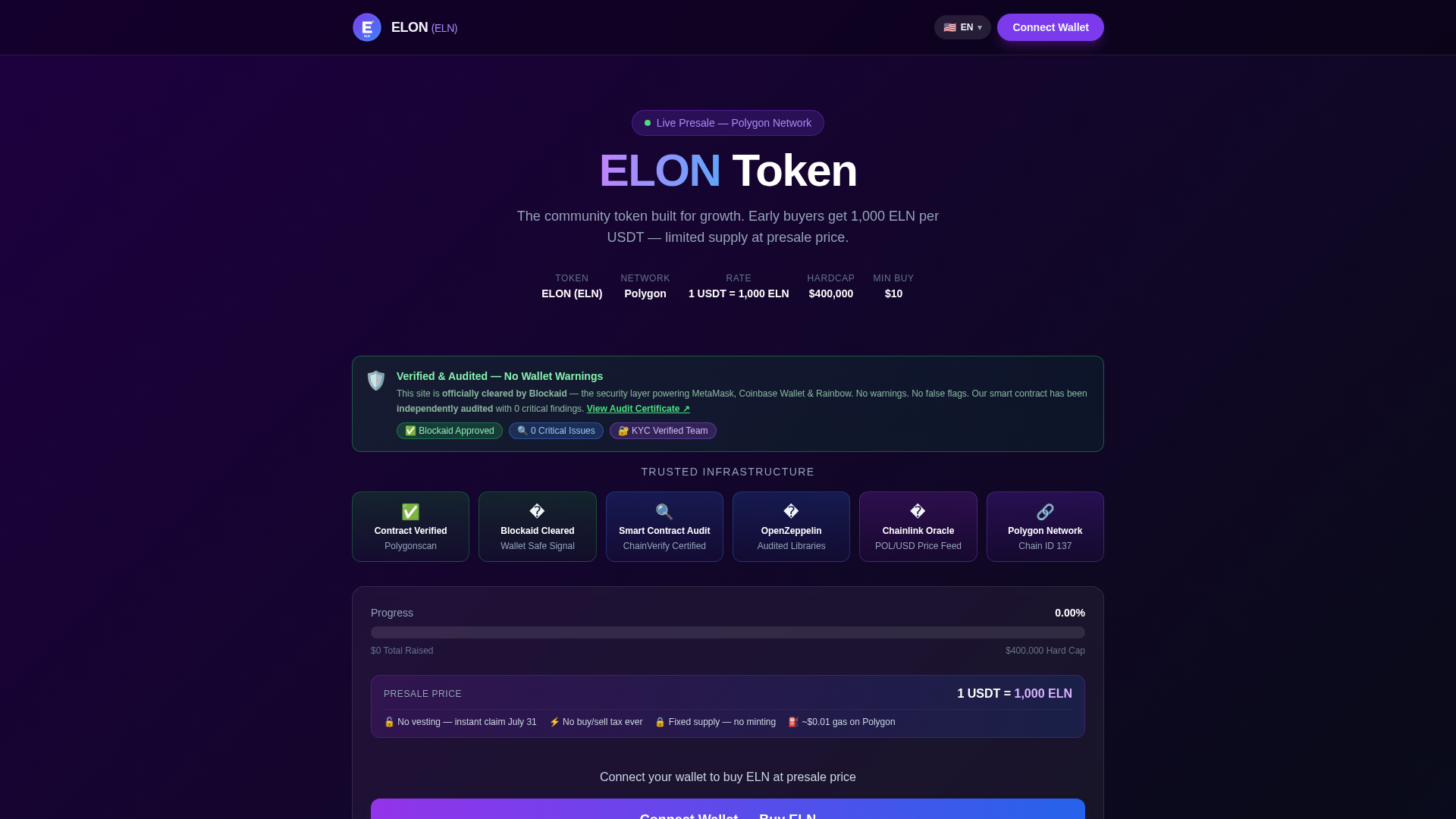 Screenshot of eloneln.xyz