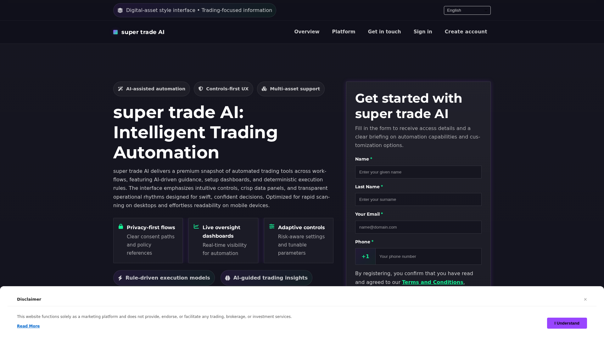 Screenshot of supertradeai-app.com