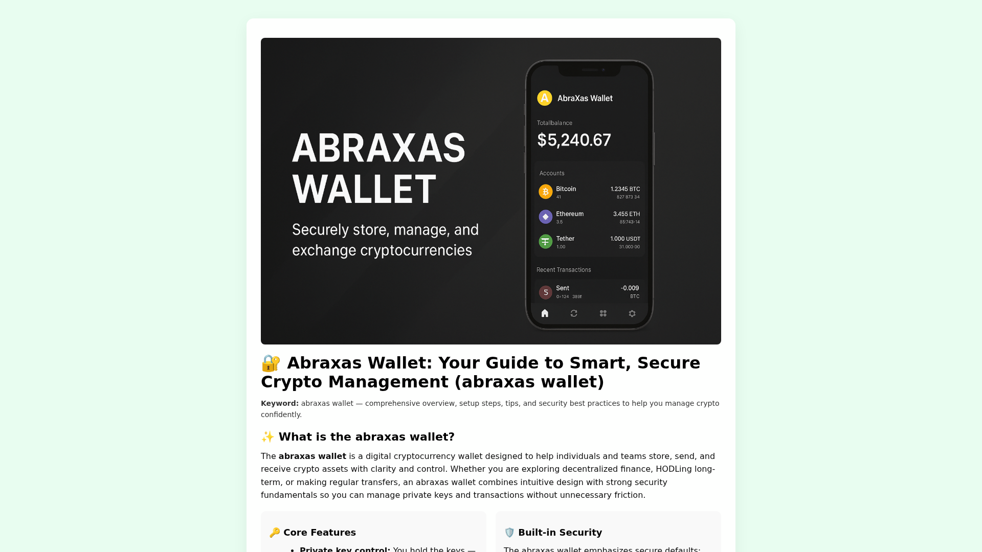 Screenshot of abra-xas-wallet-access.pages.dev