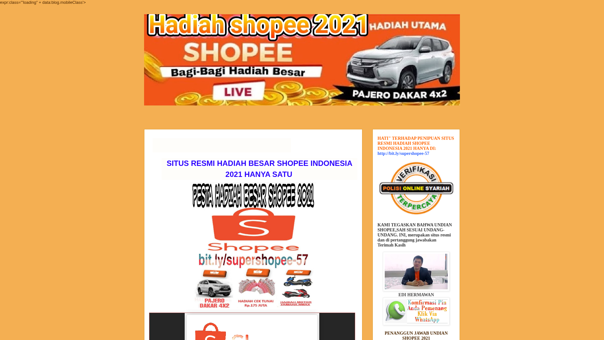 Screenshot of supershopee77.blogspot.com