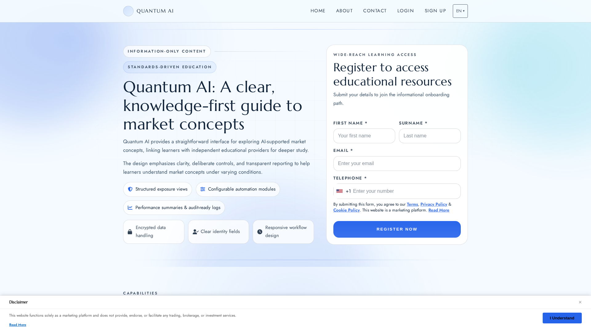 Screenshot of quantumaiplatform.com