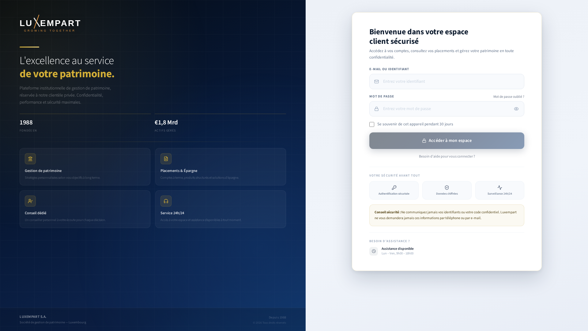 Screenshot of acces-luxempart.lu