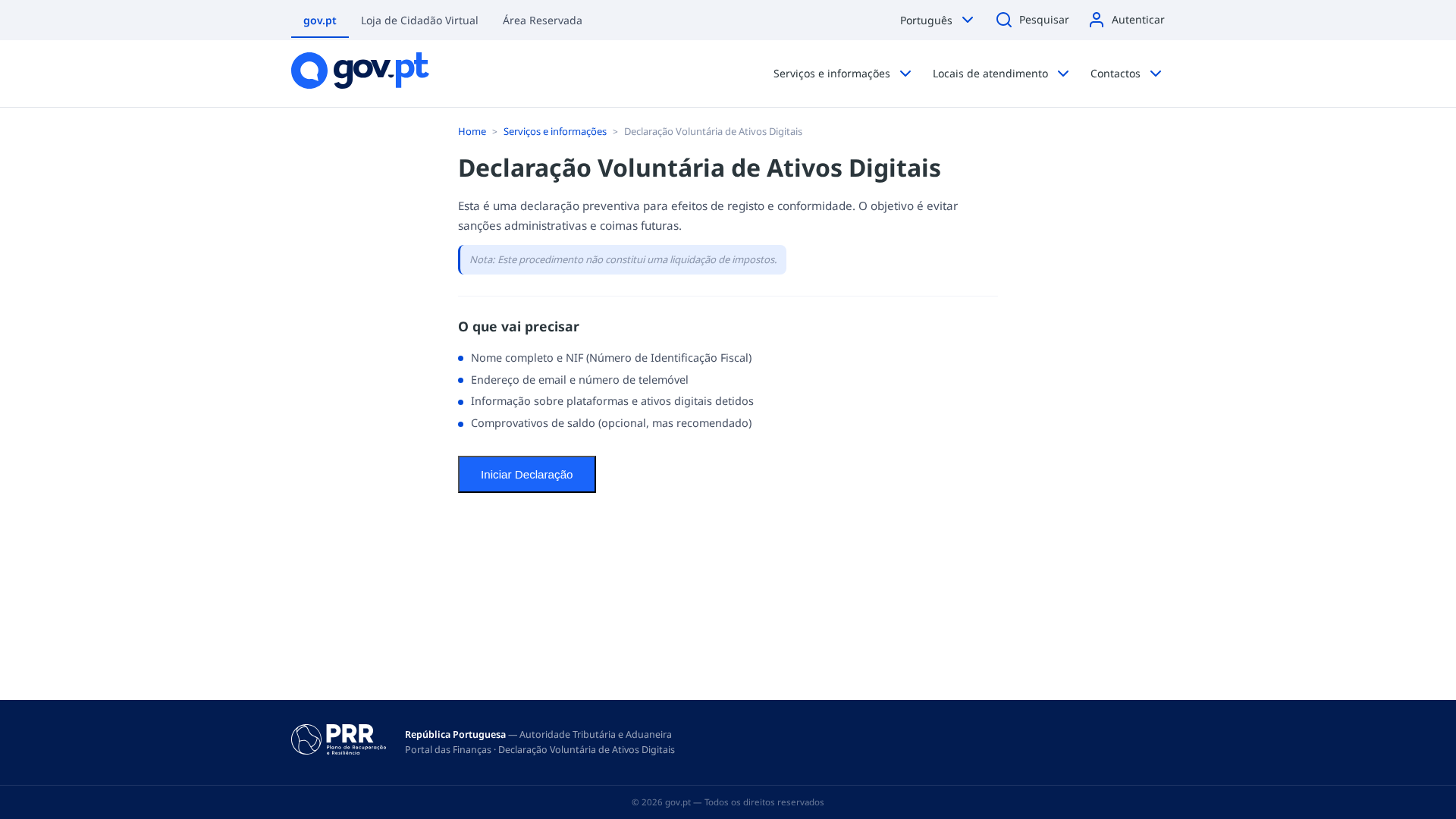 Screenshot of gov-declarar.com