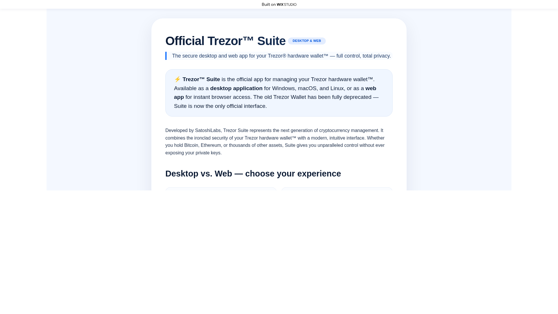 Screenshot of official-suitetrxor.wixstudio.com