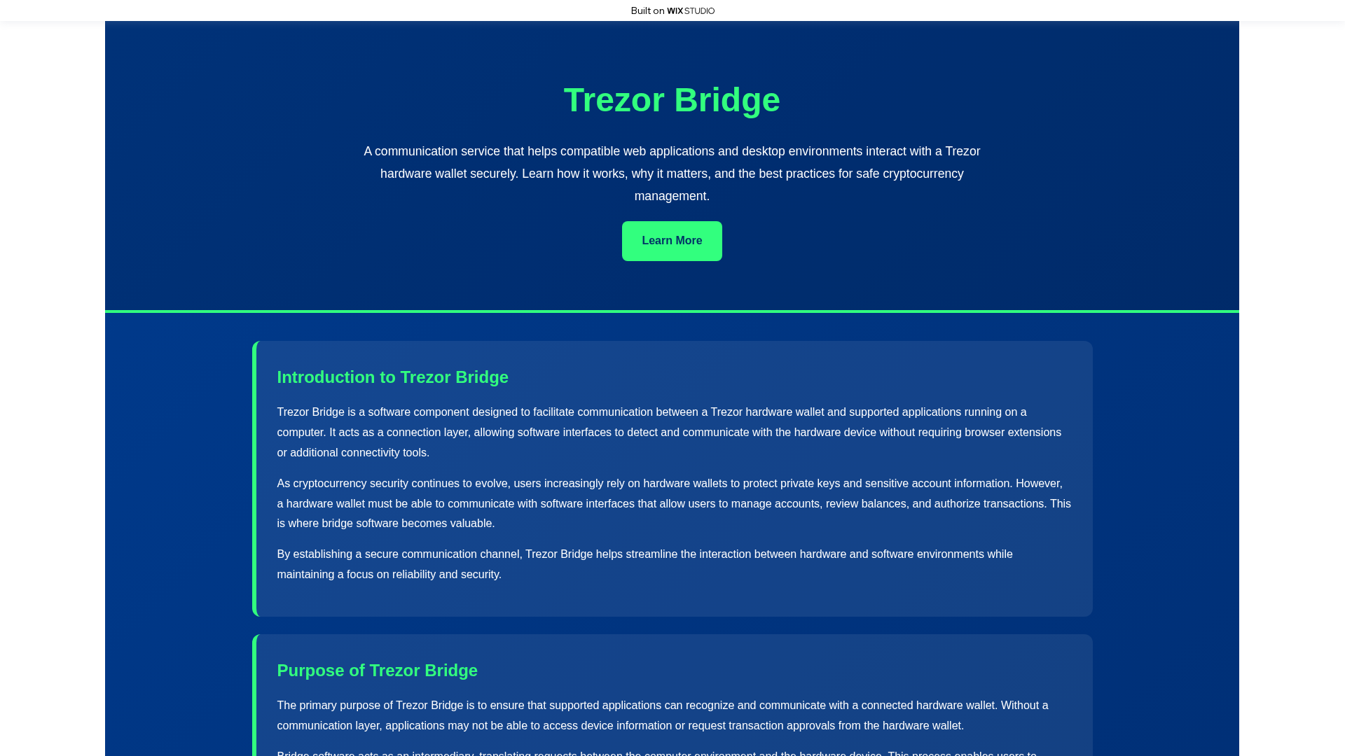 Screenshot of appbridge-troz.wixstudio.com