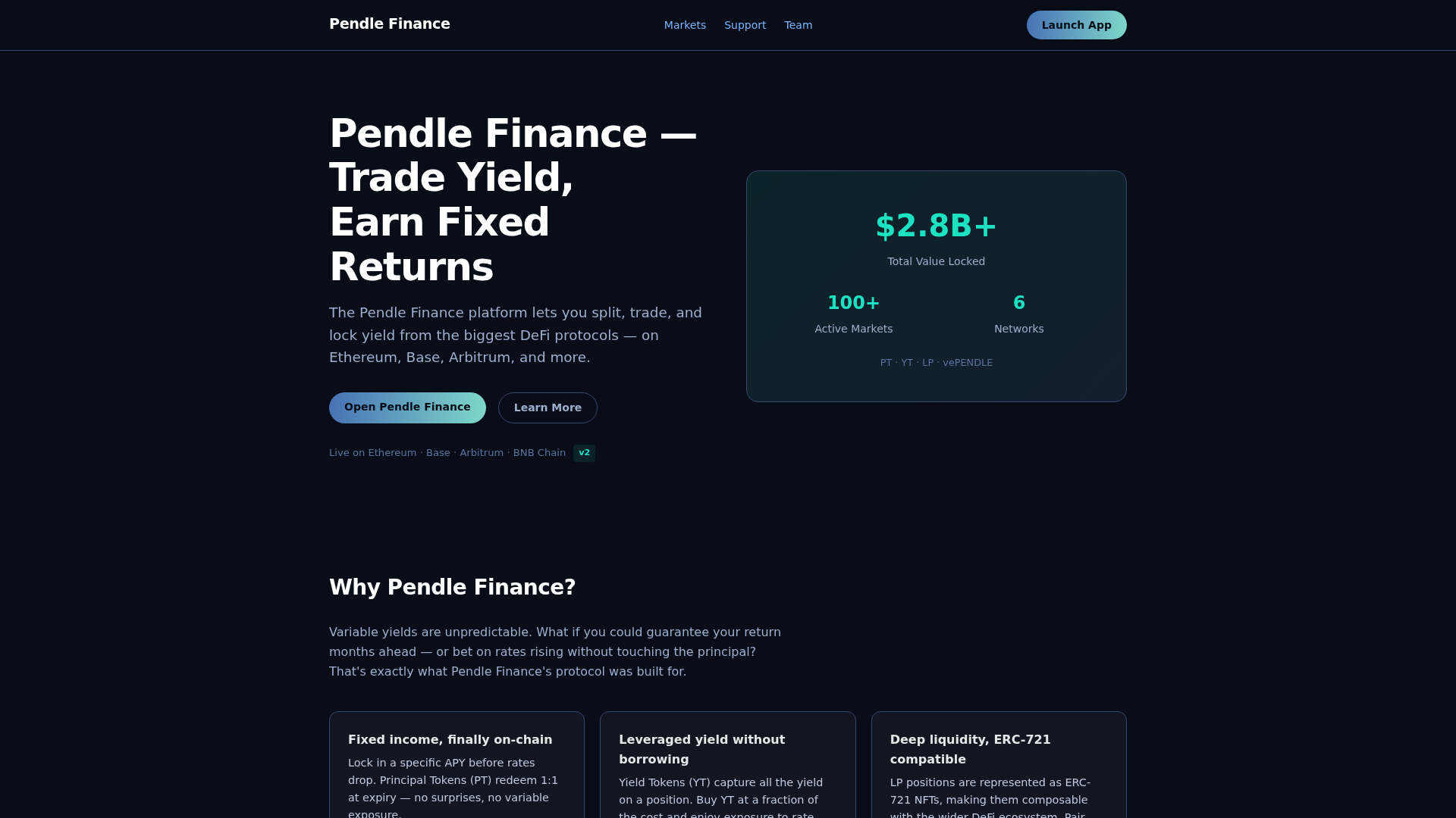 Screenshot of pendle-finance.xyz