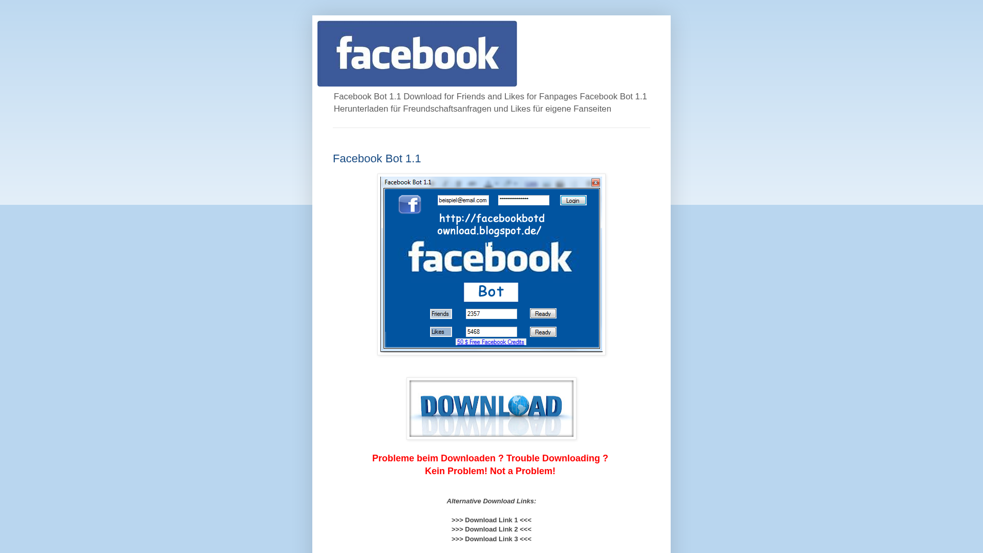 Screenshot of facebookbotdownload.blogspot.com