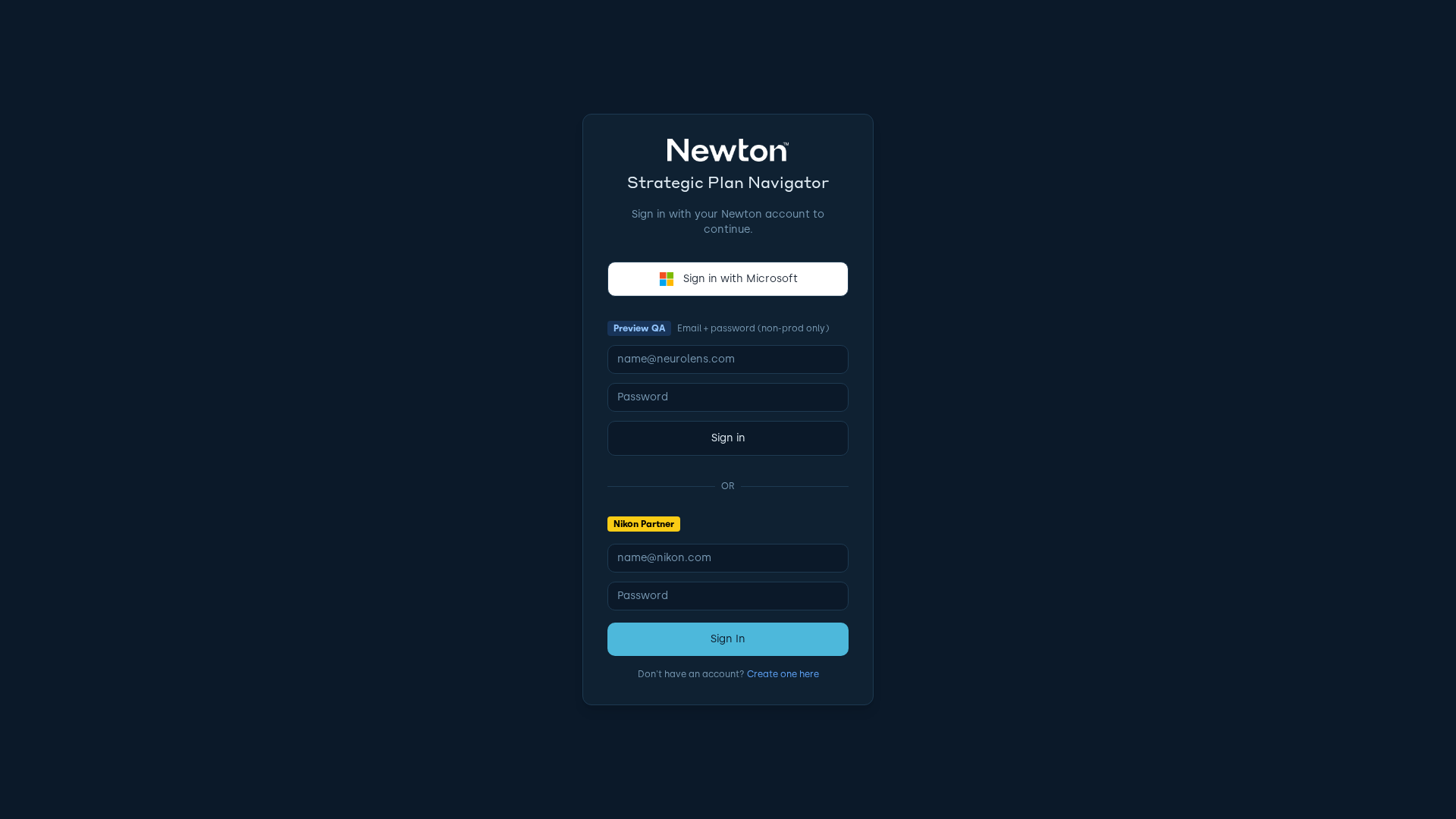 Screenshot of preview-strategynavigator.newton.tech