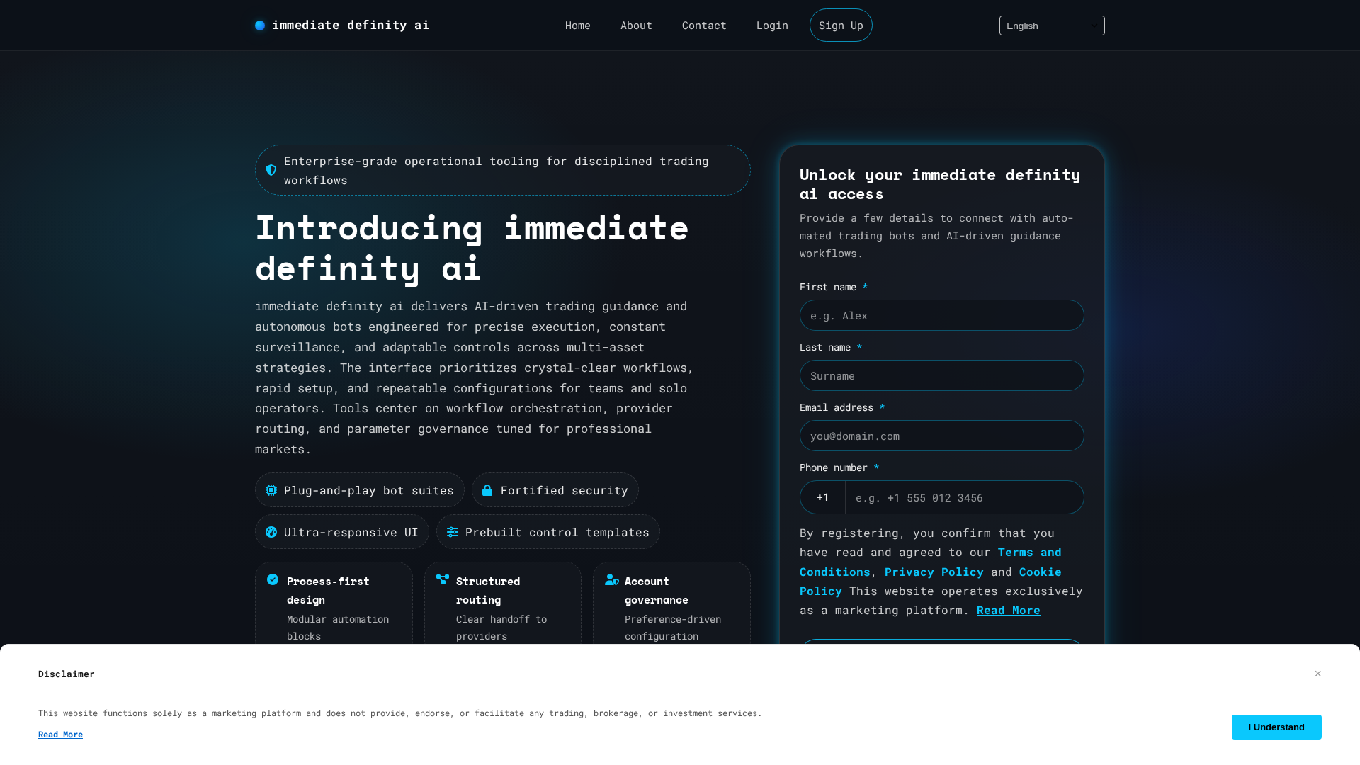 Screenshot of immediatedefinityai.shop