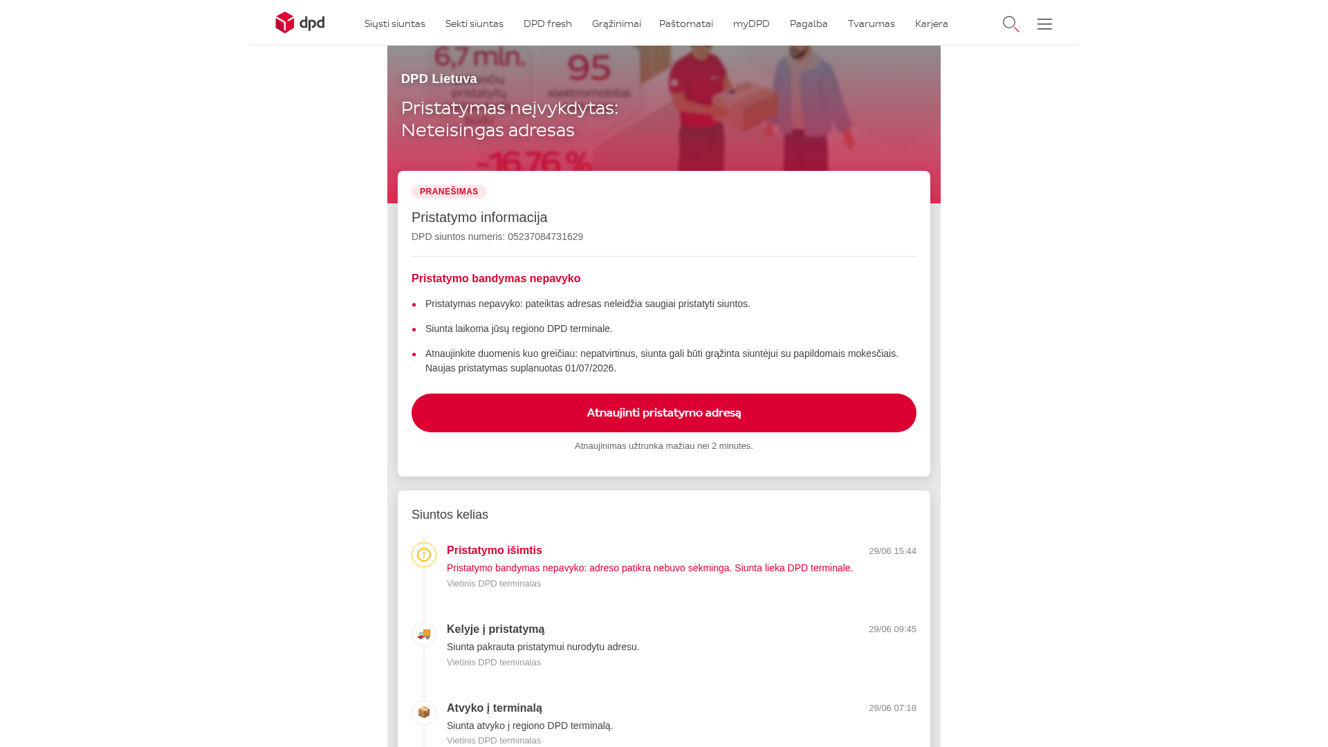 Screenshot of dpd.keisti.im