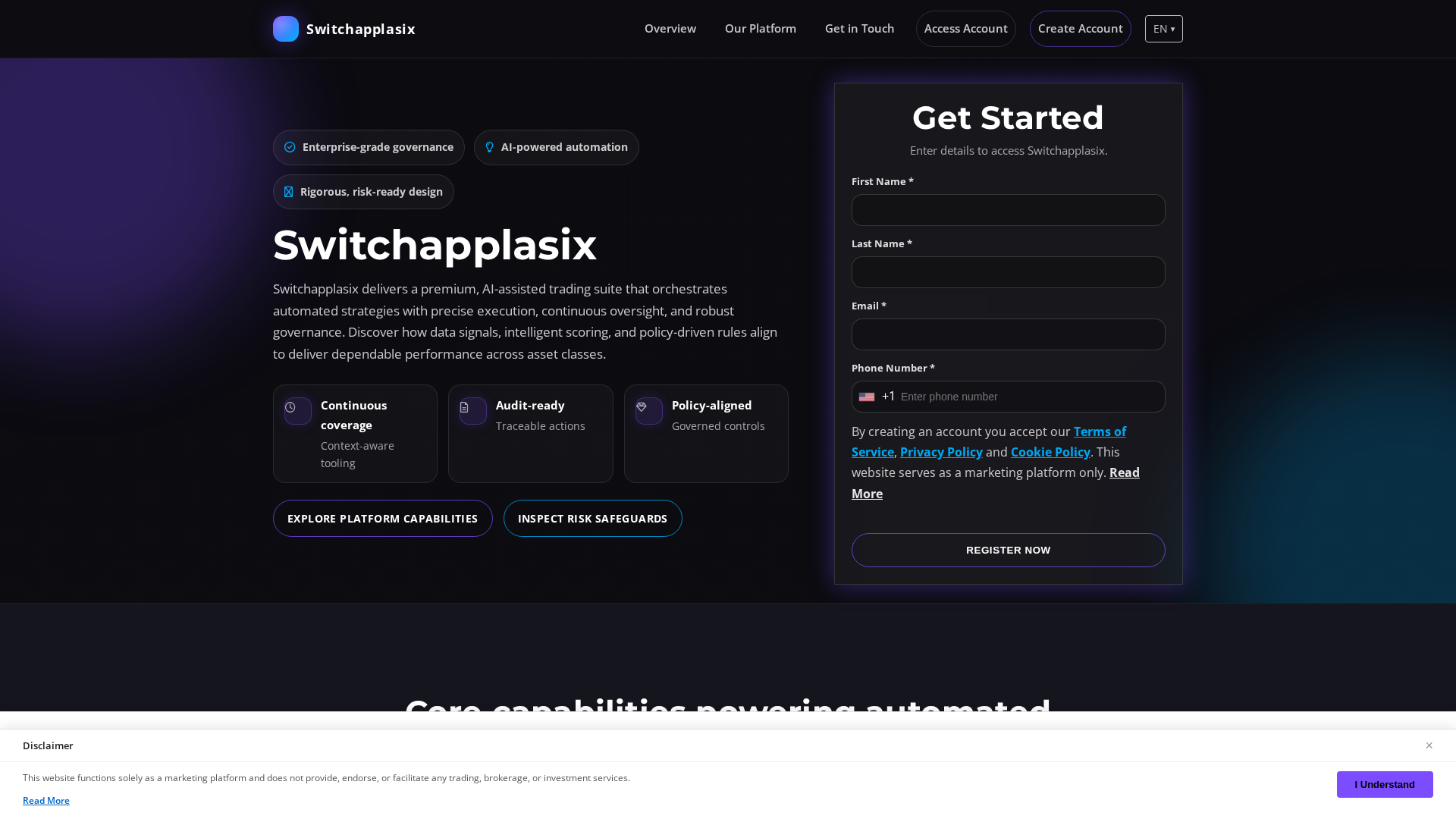 Screenshot of switchapplasix.digital