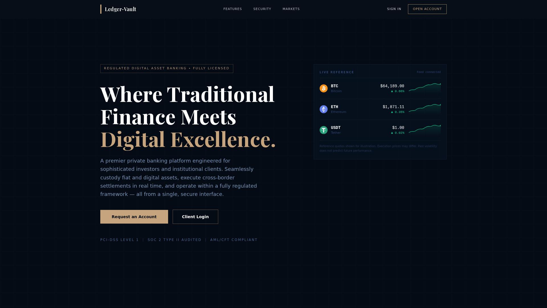 Screenshot of ledger-vault.io