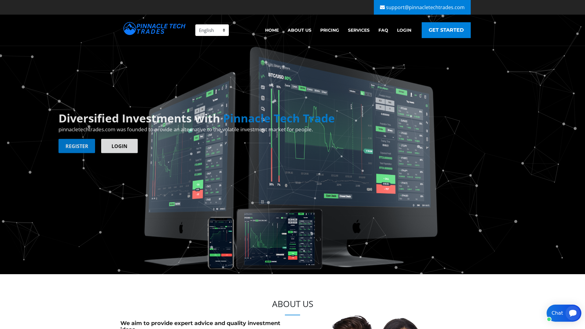 Screenshot of pinnacletechtrades.com