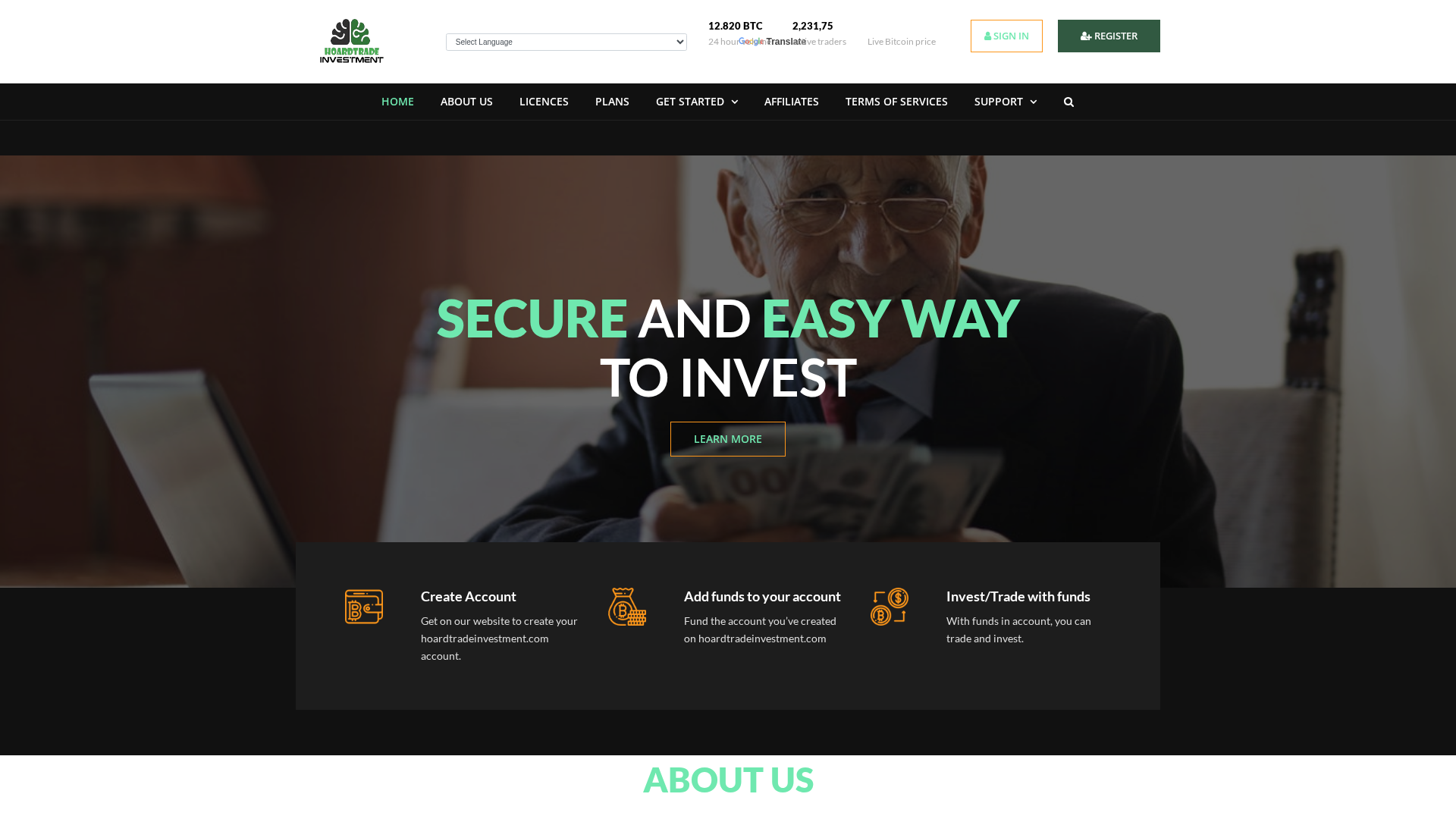 Screenshot of hoardtradeinvestment.com