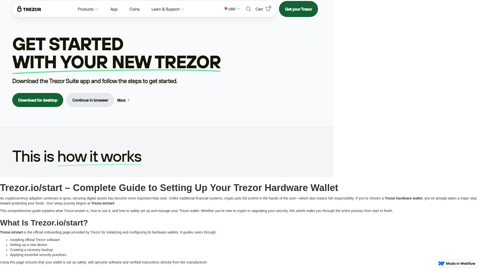 Screenshot of trzriostrt-net.webflow.io