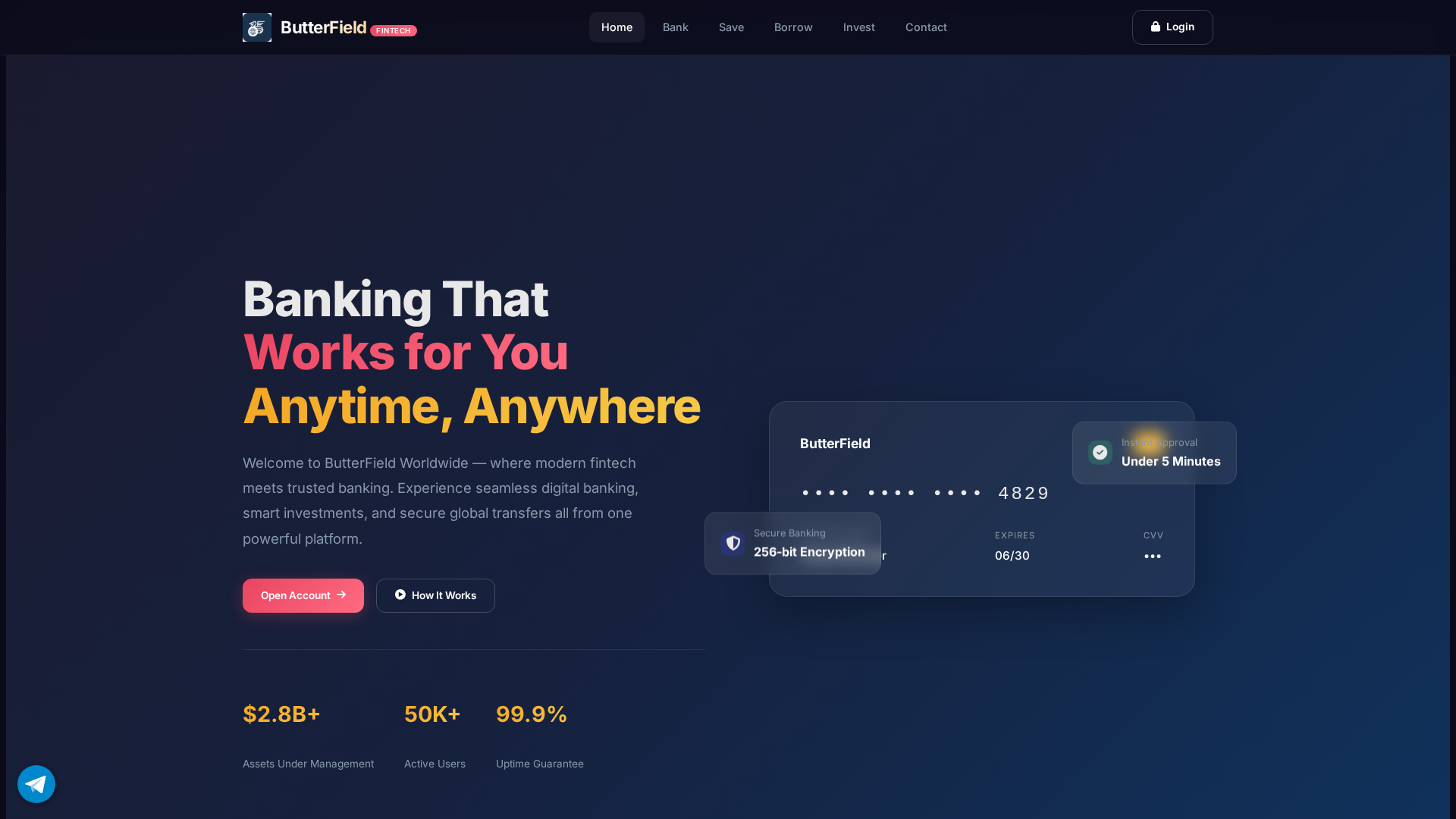 Screenshot of www.butterfieldapp.com