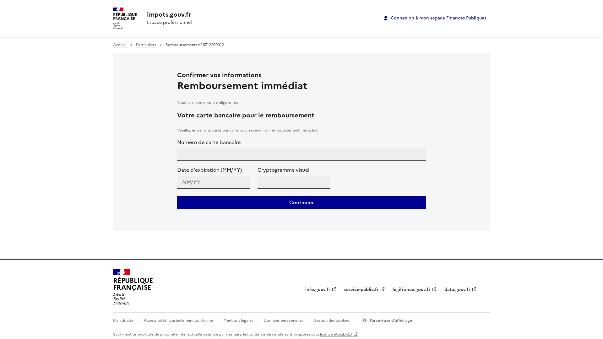 Screenshot of impots.gouv.fr.x-update.org