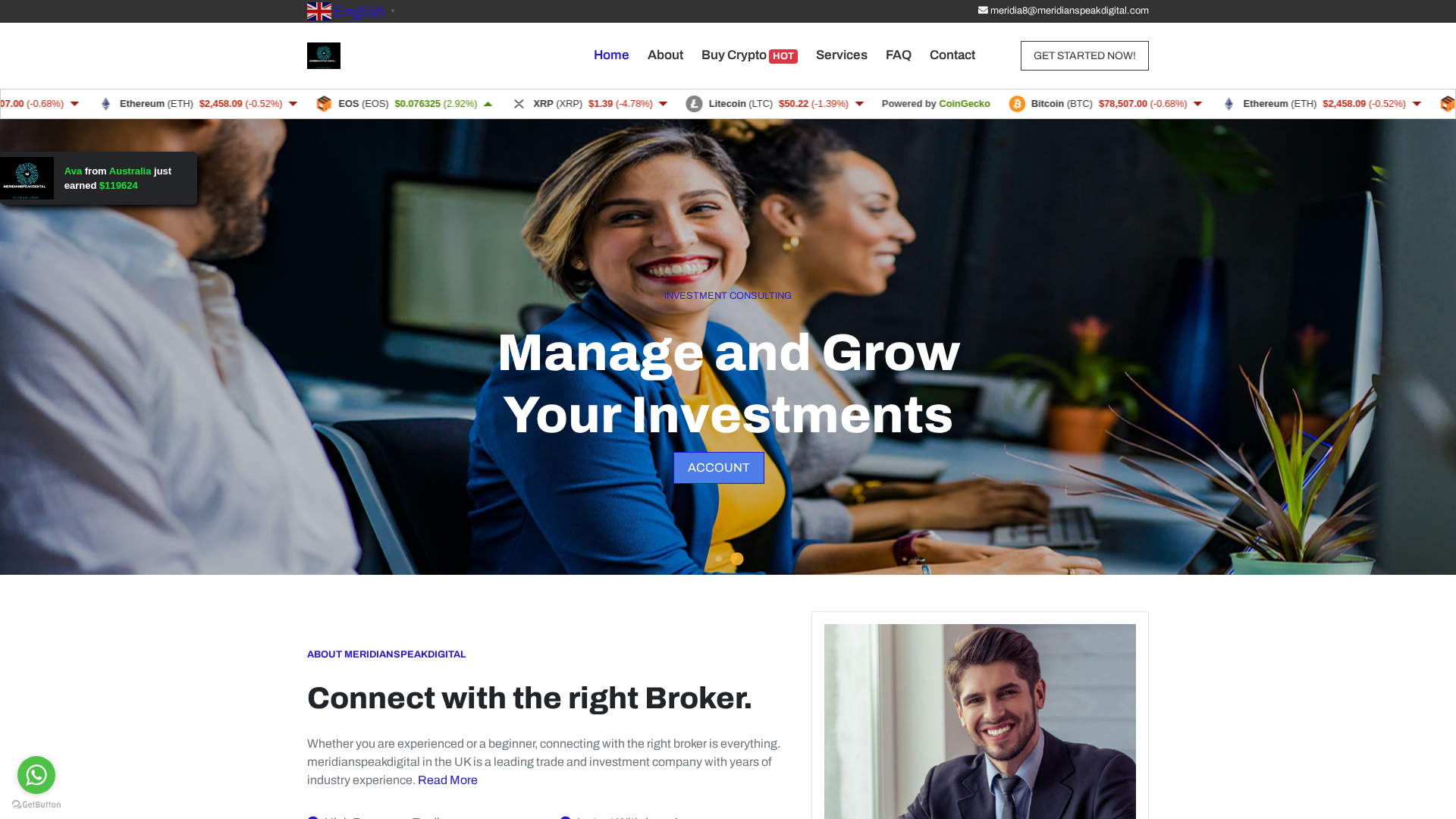 Screenshot of meridianspeakdigital.com