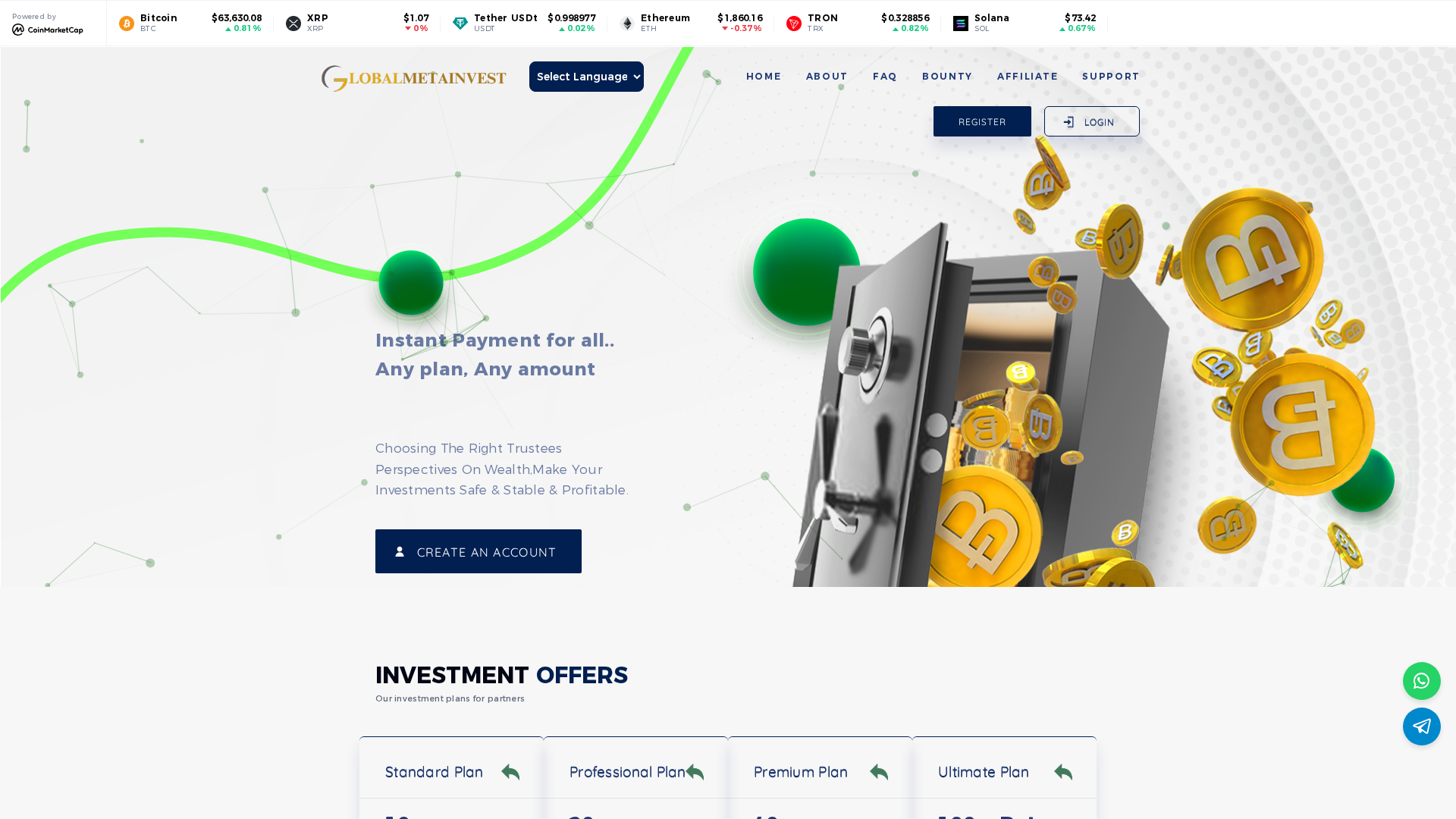 Screenshot of globalmetainvest.com
