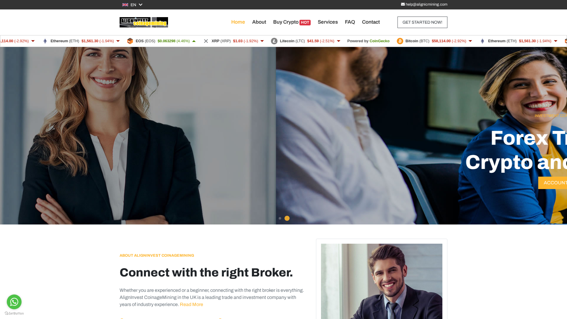 Screenshot of alignicmining.com