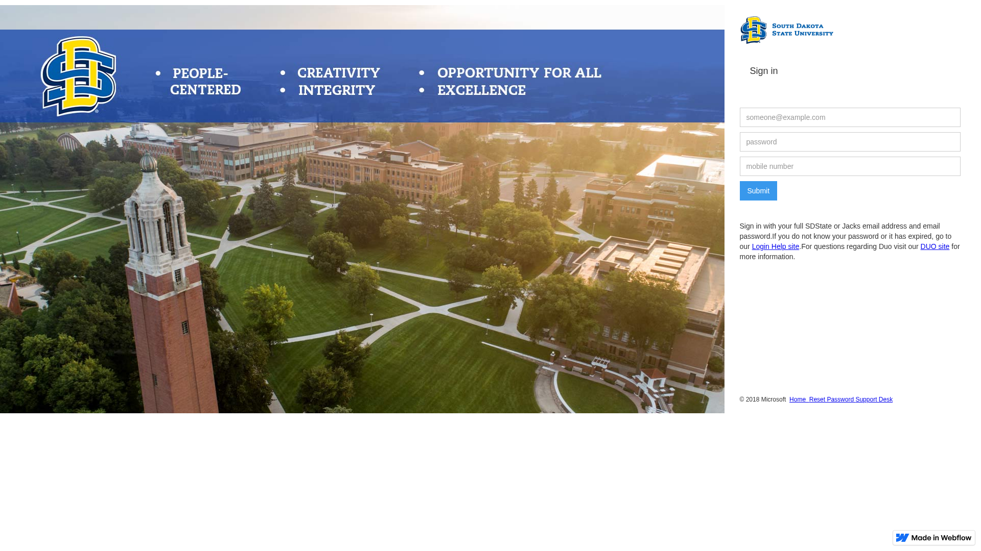 Screenshot of adfs-sdstate-site.webflow.io