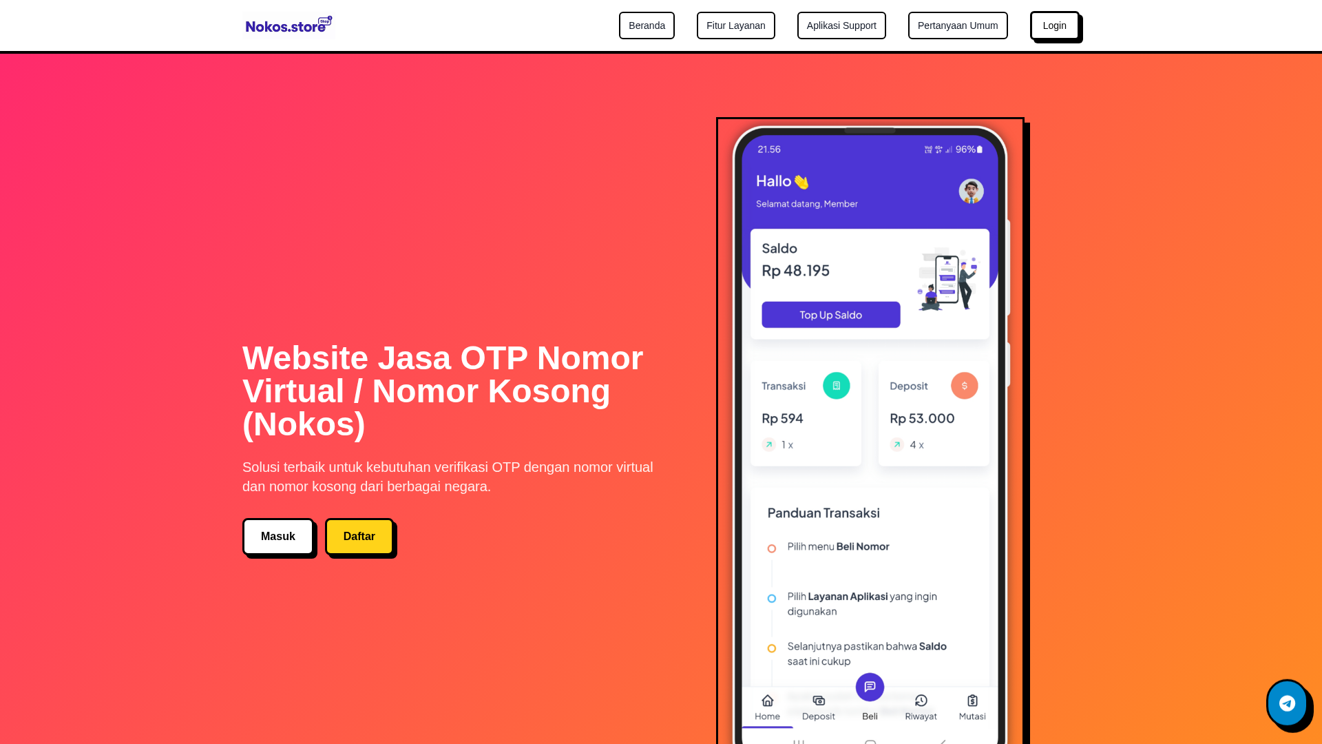 Screenshot of nokos.store