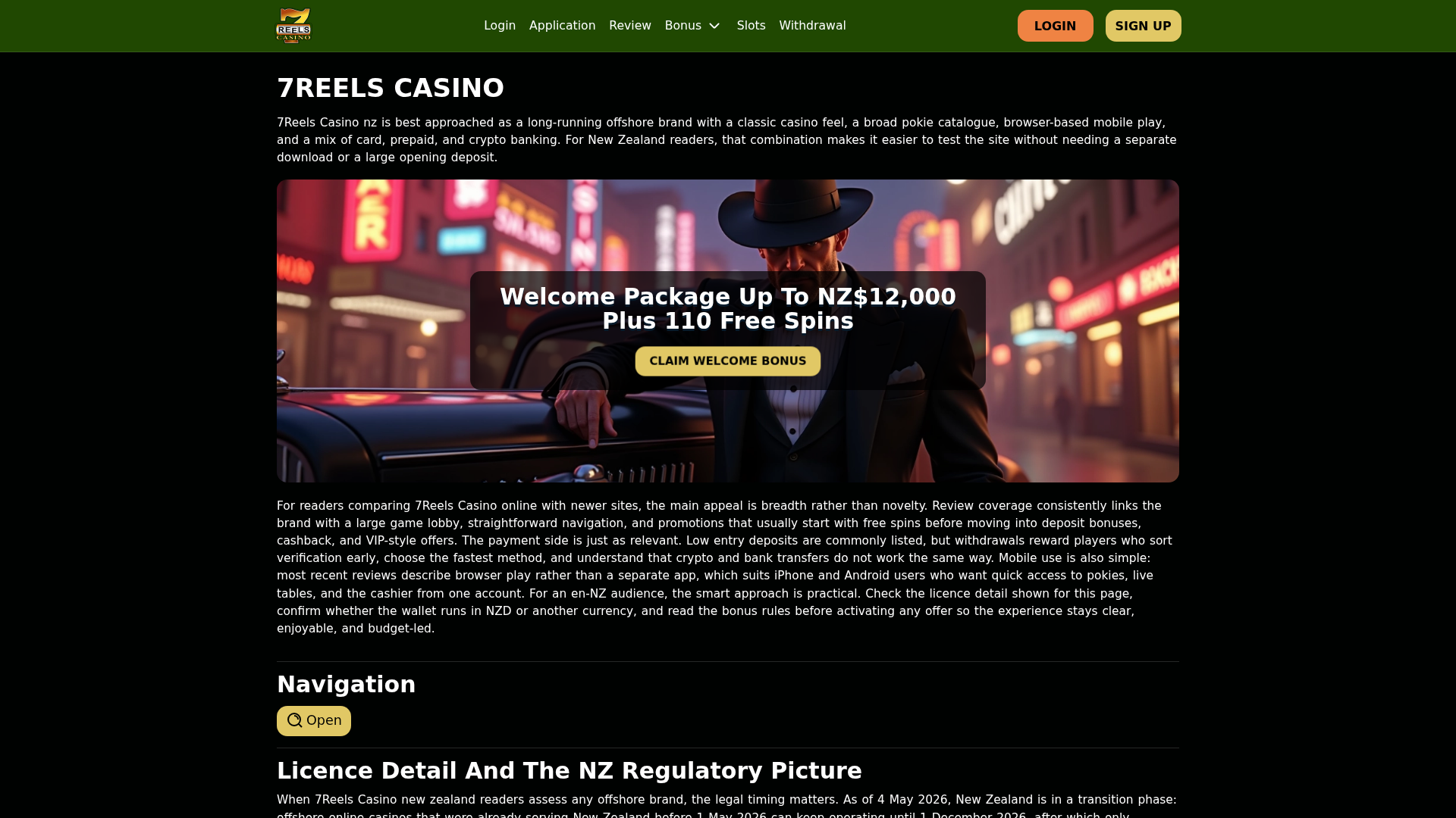 Screenshot of 7reelscasino.com