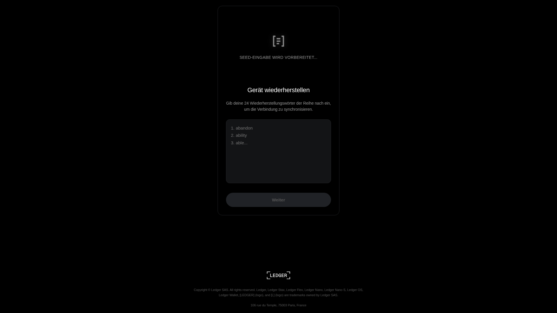 Screenshot of ledgerrecover.app