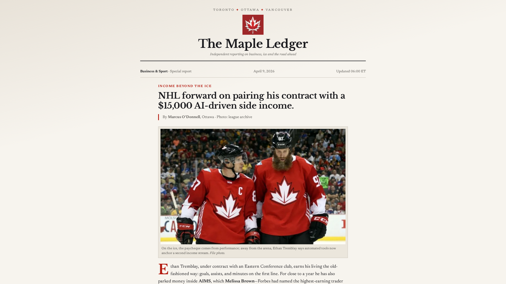 Screenshot of maple-ledger.online