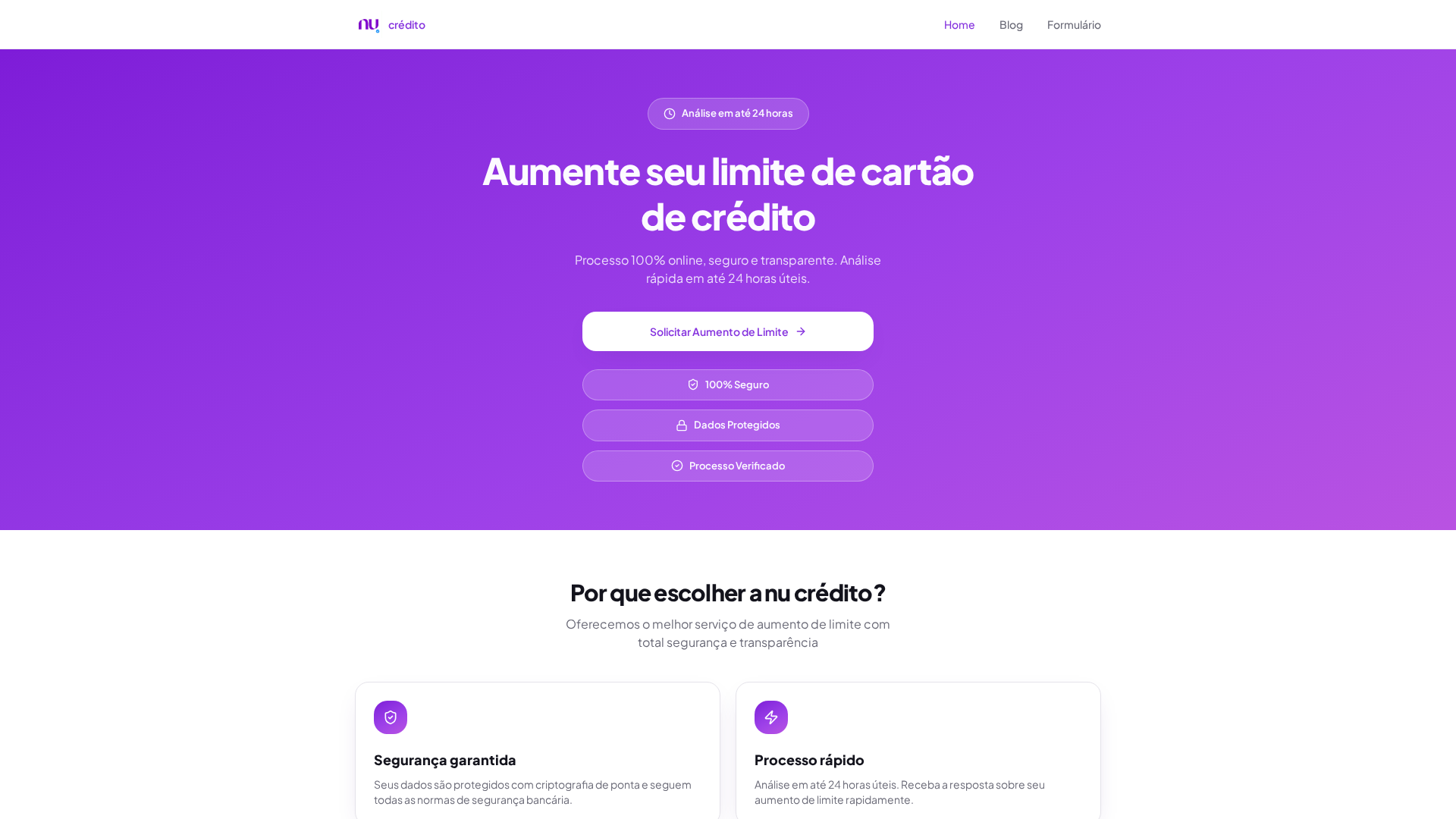 Screenshot of aumente-seu-limite.lovable.app