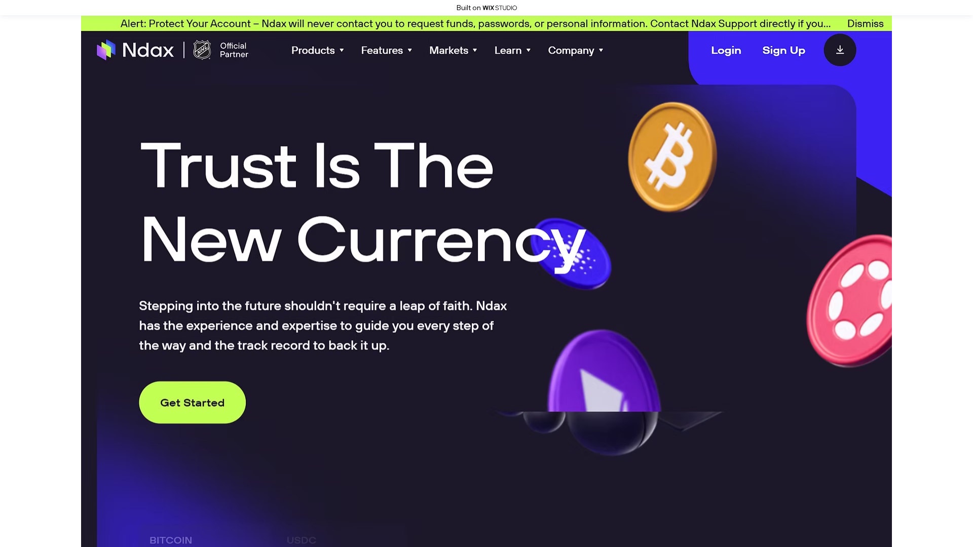 Screenshot of trade-nda-xapp.wixstudio.com