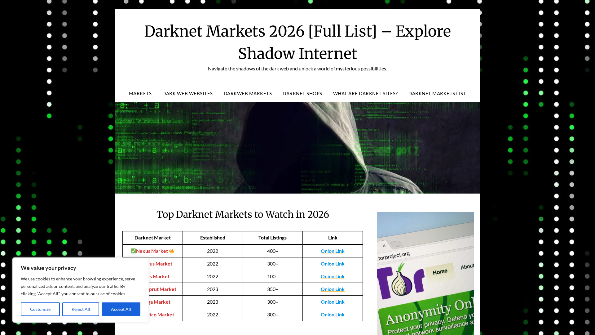 Screenshot of darknet-market-links.com