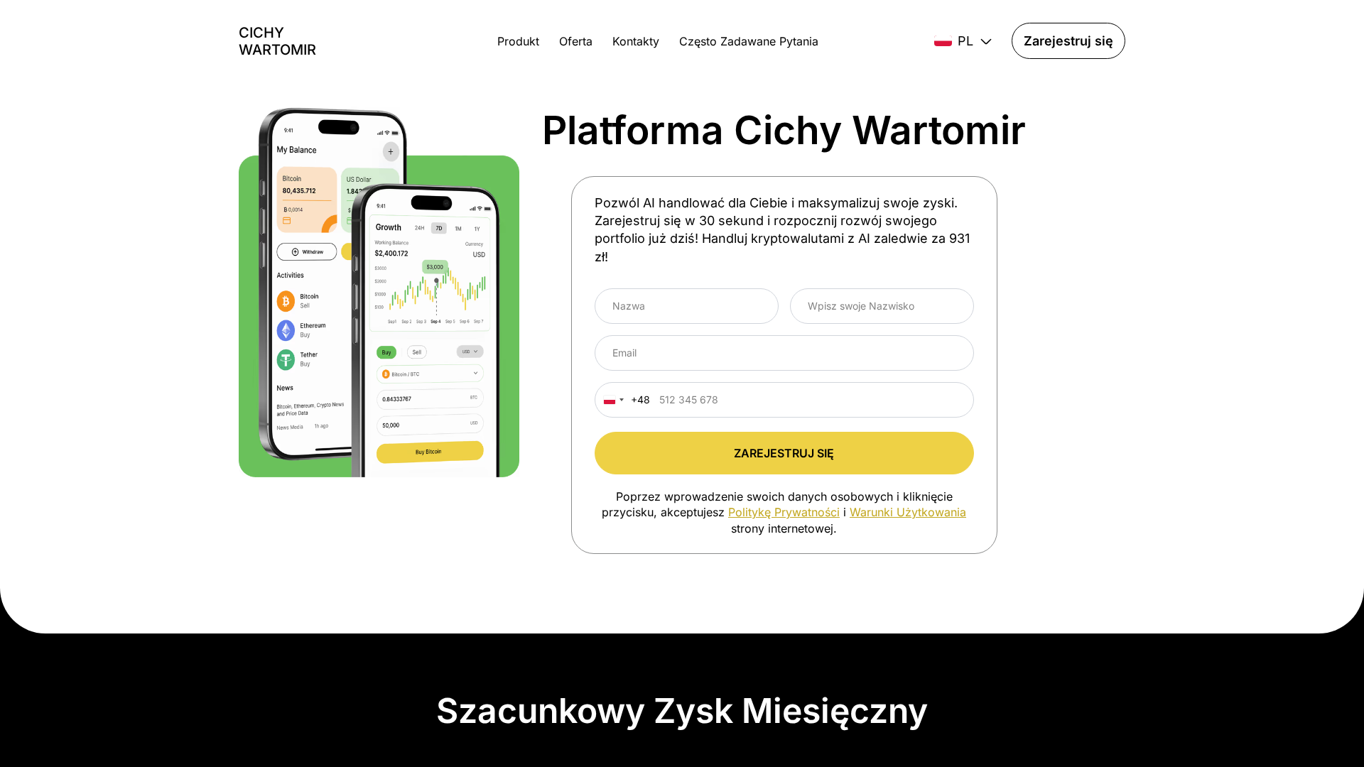Screenshot of cichywartomir.com