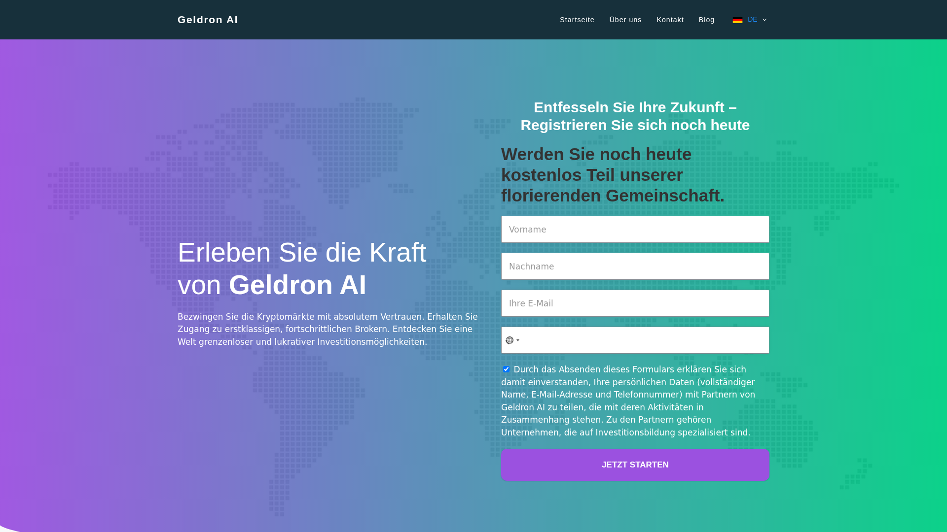 Screenshot of thegeldronaiapp.com