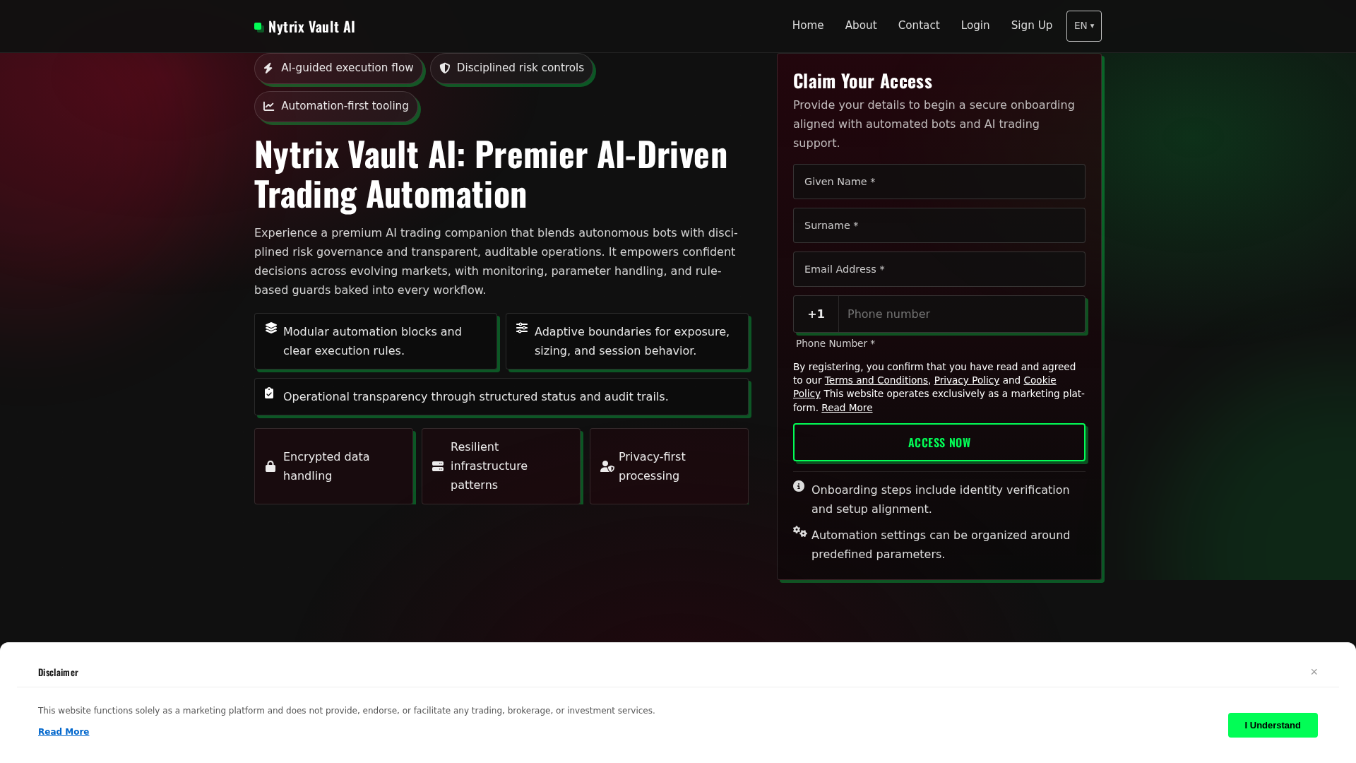Screenshot of nytrixvaultai-system.com