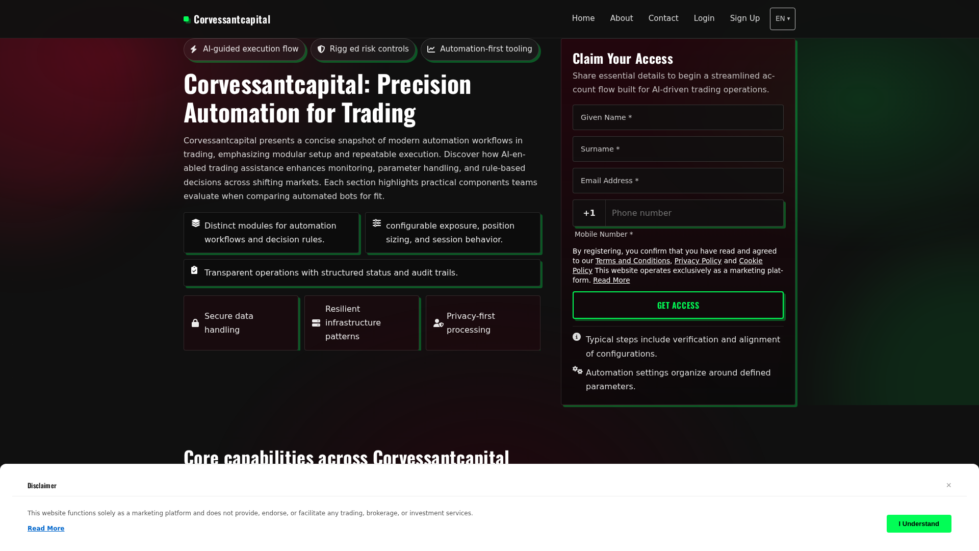 Screenshot of corvessantcapital.digital