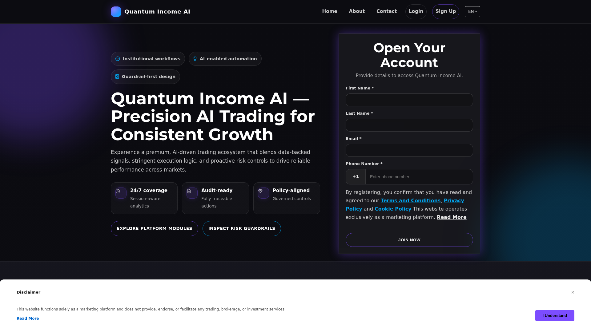 Screenshot of quantumincomeai.click