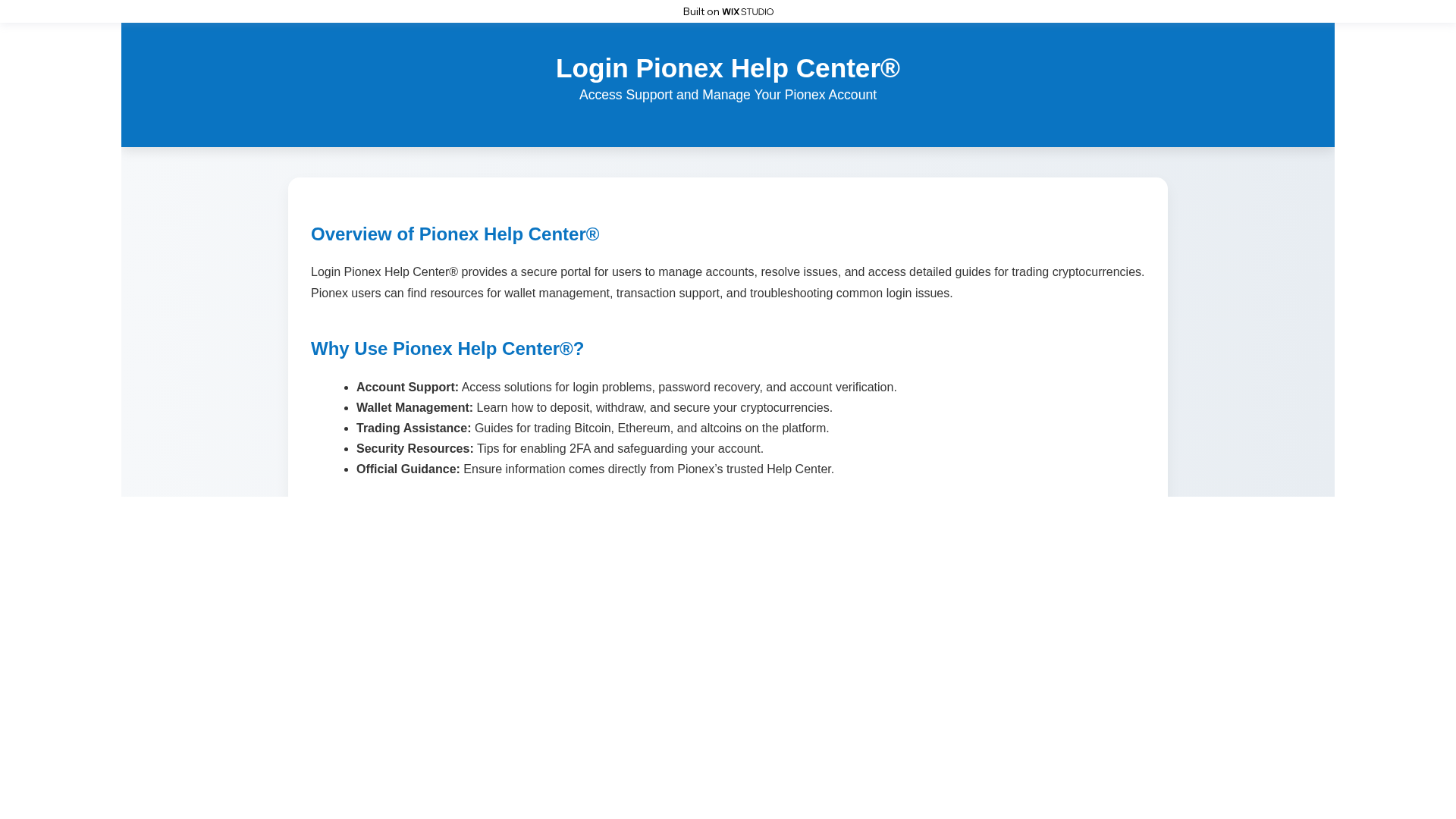 Screenshot of pionexlognn.wixstudio.com
