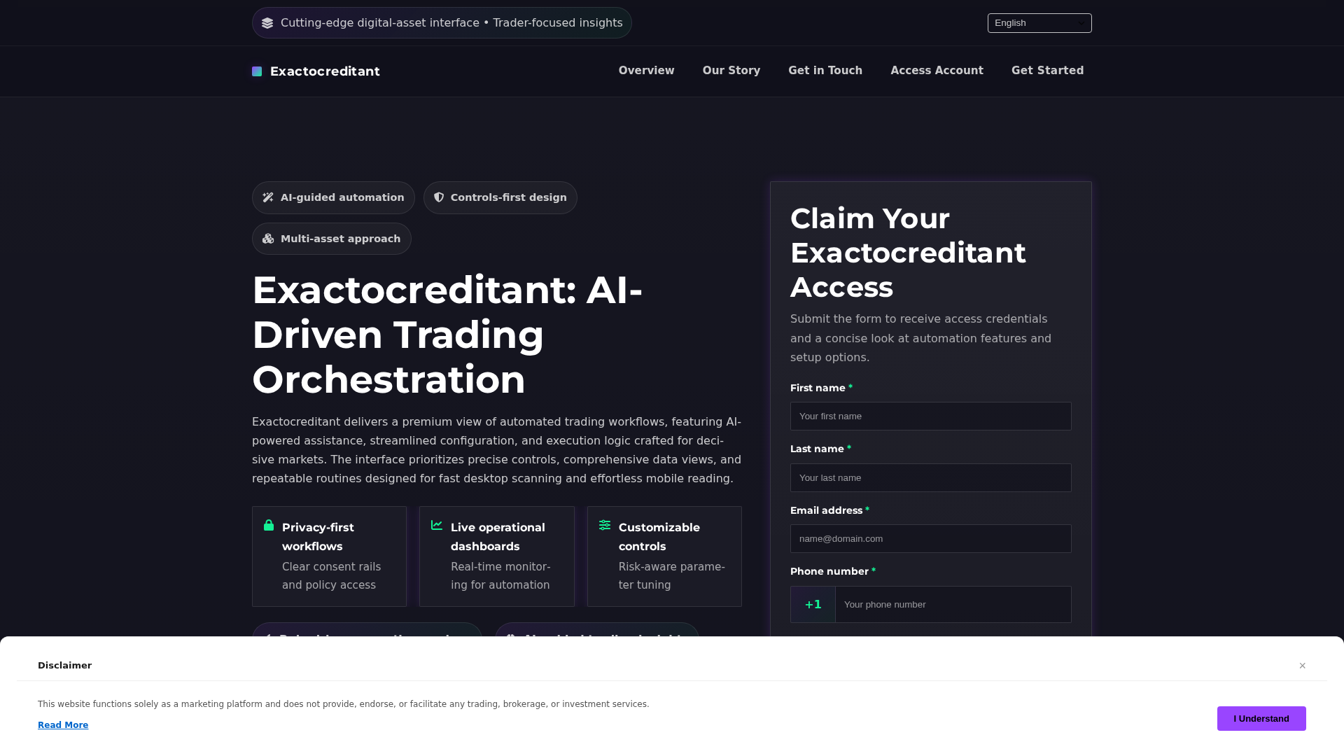 Screenshot of exactocreditantplatform.com