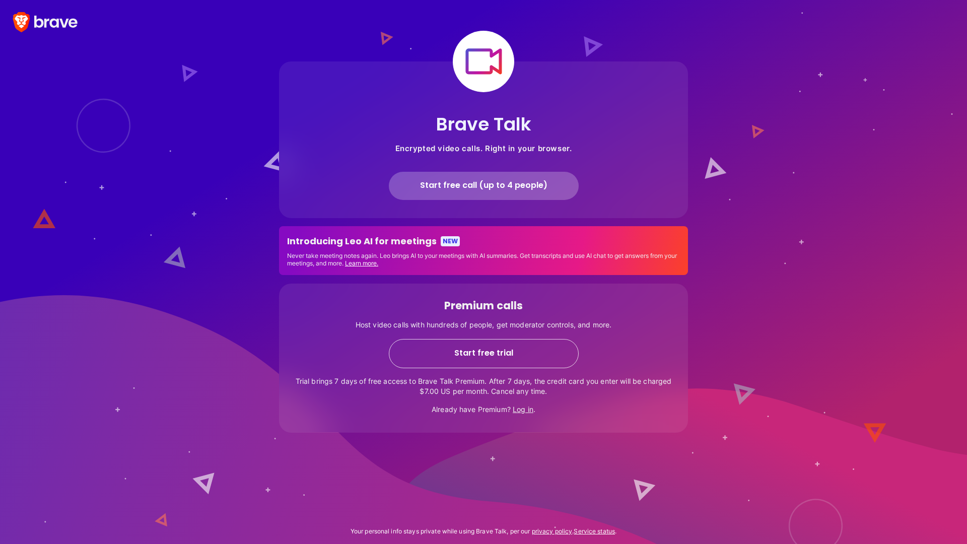 Screenshot of meets-brave.com