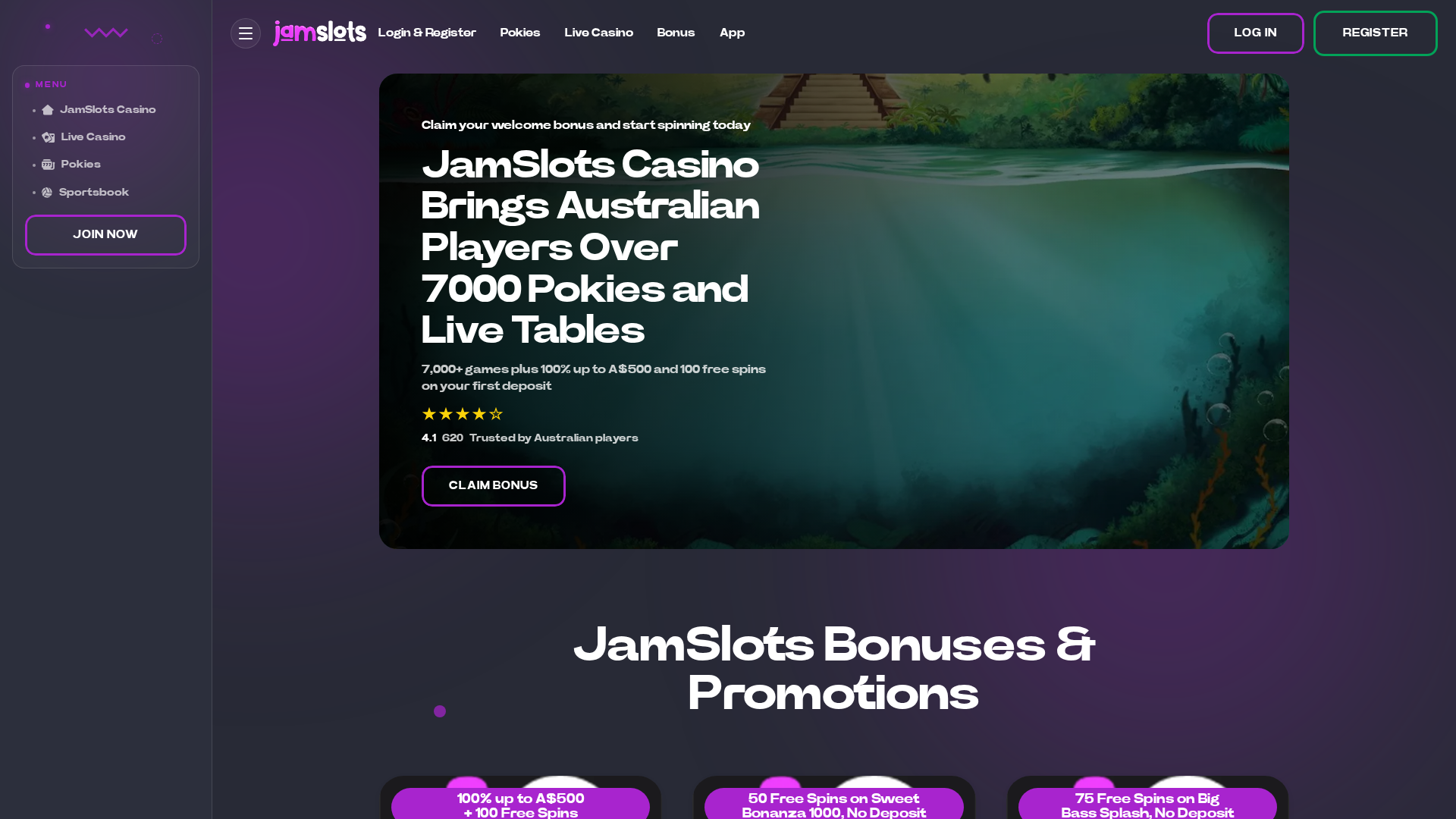 Screenshot of jamslots-casino.net