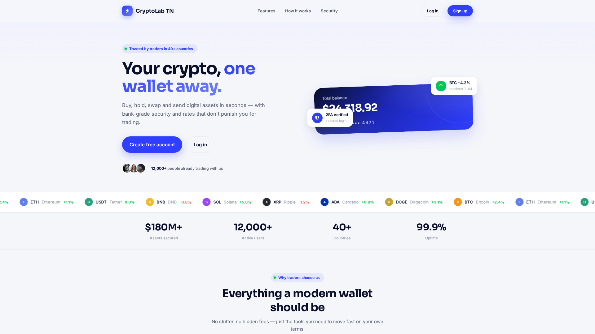 Screenshot of cryptolab.demotunde.com