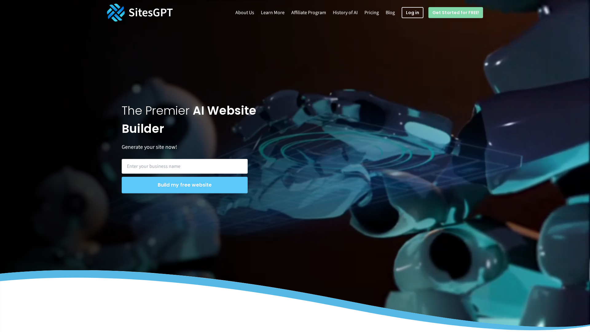 Screenshot of www.sitesgpt.com